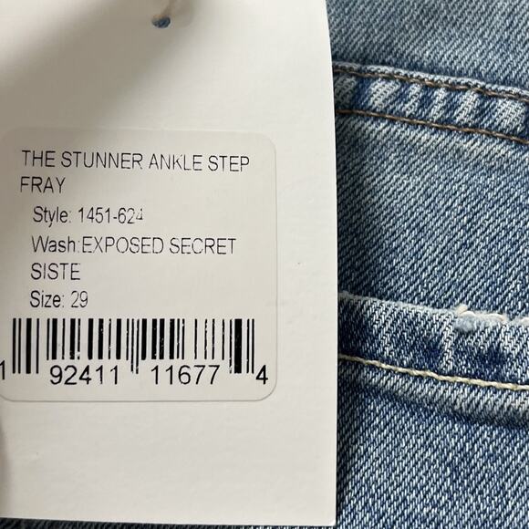 MOTHER Stunner Ankle Step Fray Distressed Skinny Jeans Size 29 Light Wash NWT - Picture 11 of 11